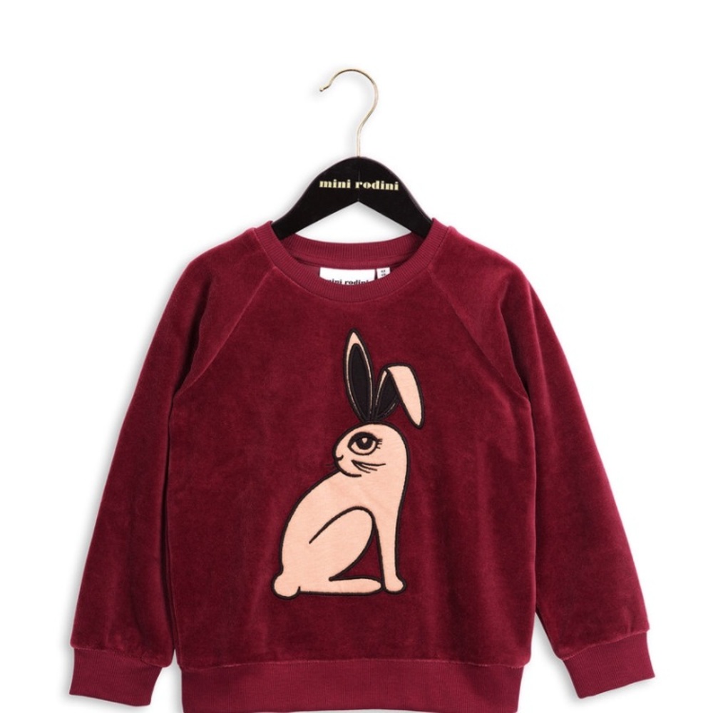 Velvet bunny sweatshirt