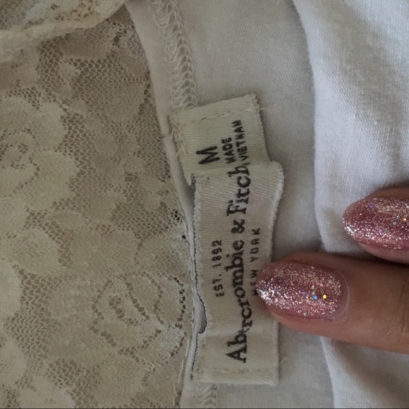 A&F white lace crop top. - Picture 3 of 3