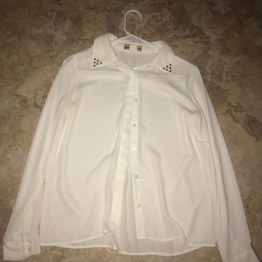 SHEER BUTTON UP SHIRT