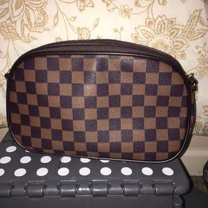 Brown checkered purse