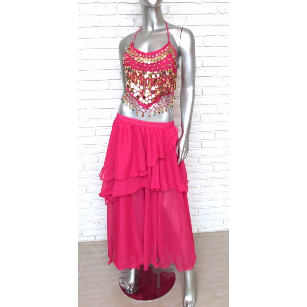 Belly Dancer Pink Halloween Costume OSFA 2 Piece