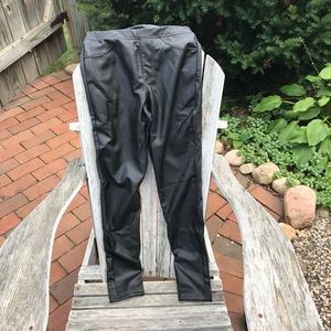 Xhileration black faux leather leggings