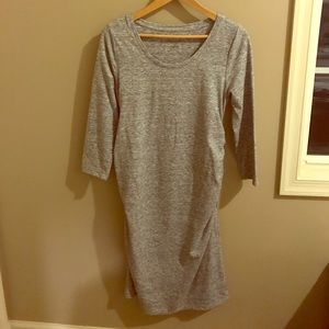 Gray 3/4 sleeve maternity dress