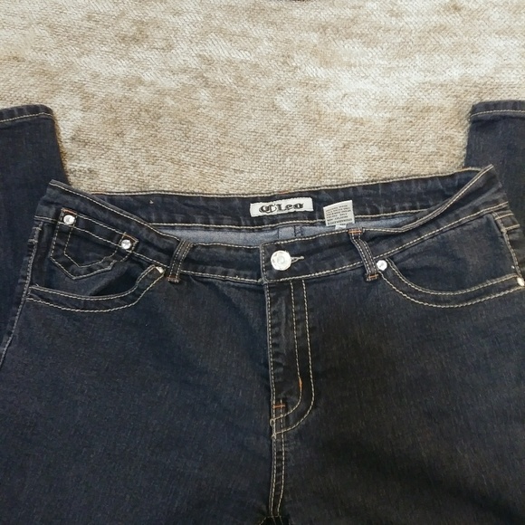 Cleo Skinny Jeans Size 16 With Jeweled Button - Picture 4 of 6