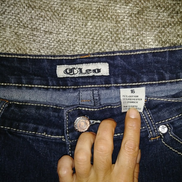 Cleo Skinny Jeans Size 16 With Jeweled Button - Picture 5 of 6