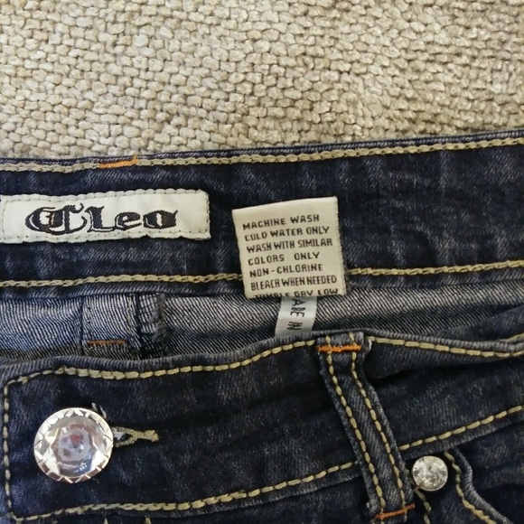 Cleo Skinny Jeans Size 16 With Jeweled Button - Picture 6 of 6