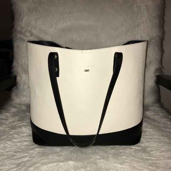 Cole Haan Palermo black and white neverful bag - Picture 2 of 8