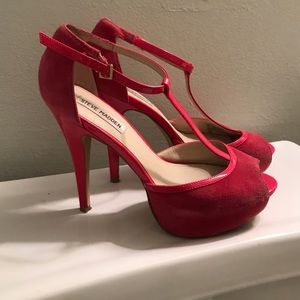 Steve Madden hot pink t-strap heels