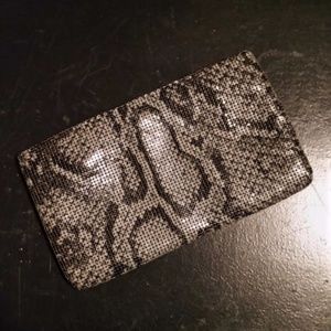 Printed snakeskin Whiting & Davis metal mesh bag