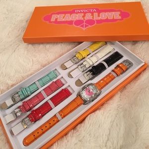 Invicta Peace & Love Watch and Watch Band Set of 7