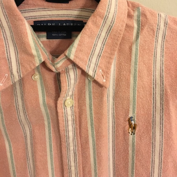 Pink striped Ralph Lauren button down - Picture 2 of 2