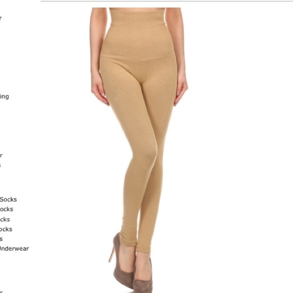Compression Leggings with French Terry Lining - Picture 1 of 4