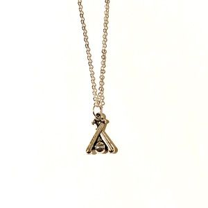 Silver baseball necklace