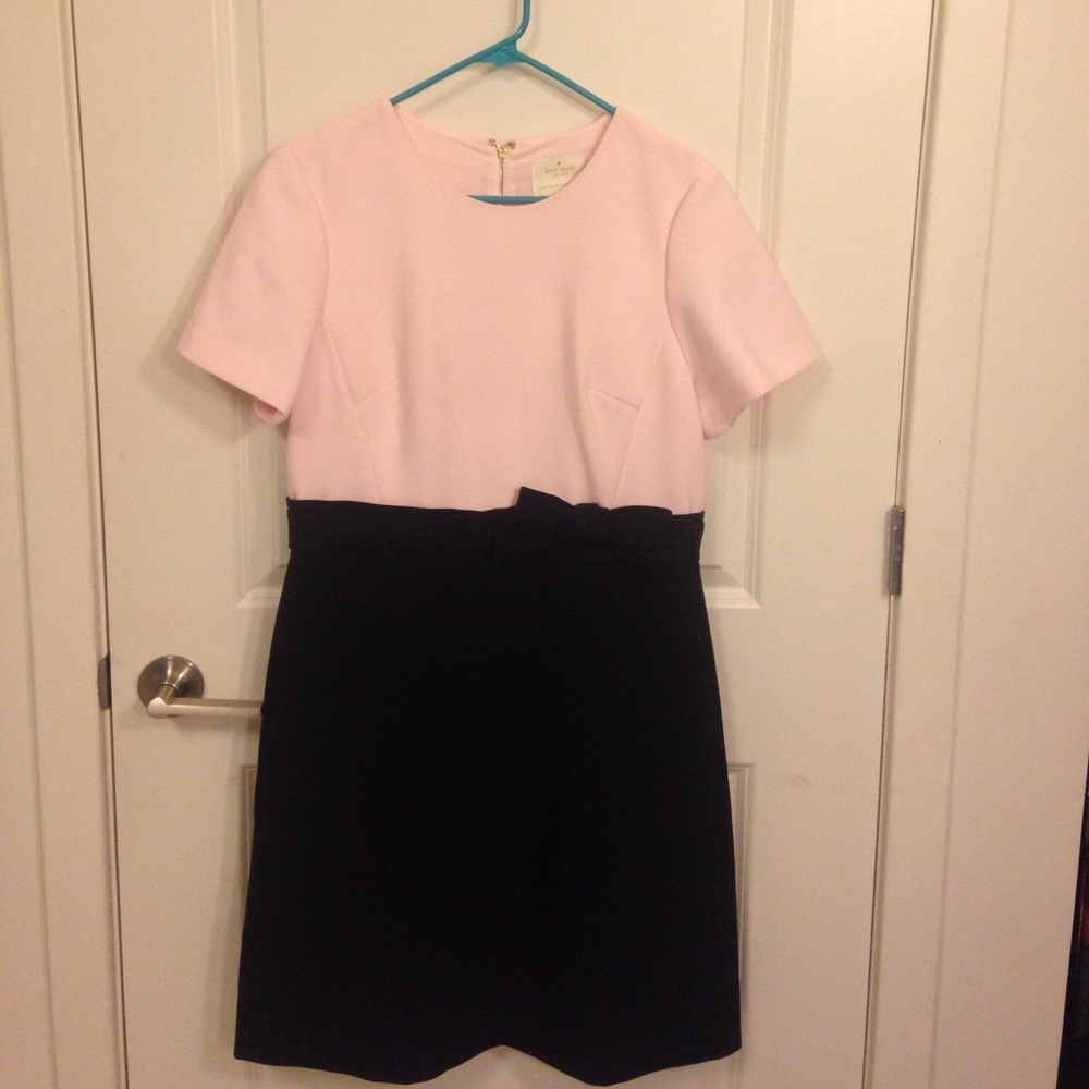 Kate Spade colorblock bow dress in black and pink