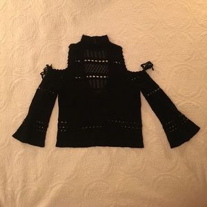 NWOT on trend Topshop black cut out top size 6