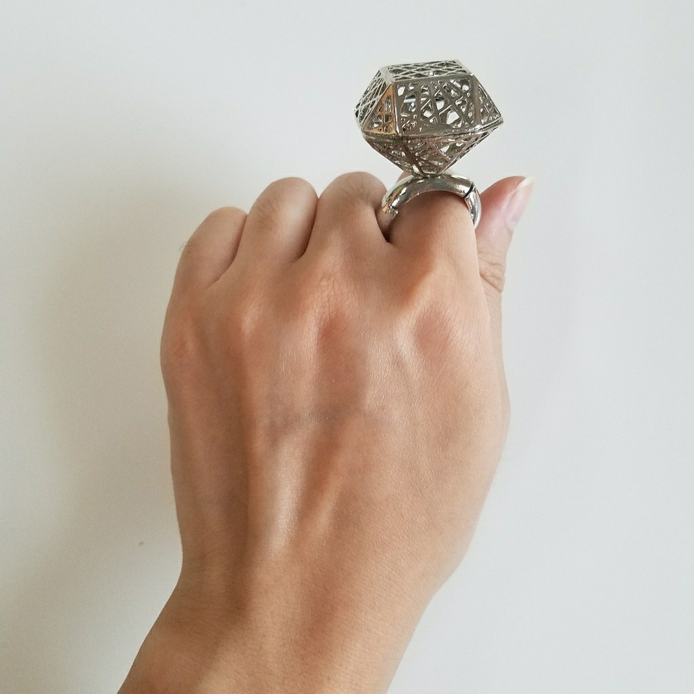 Unisex Adjustable Hallow Diamond Ring