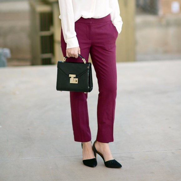J. Crew Pants - J.CREW Campbell Capri Pant Bi-Stretch Wool Wine