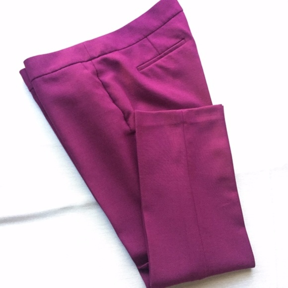 J.CREW Campbell Capri Pant Bi-Stretch Wool Wine - Picture 6 of 7