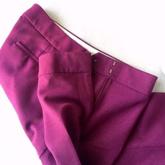 J.CREW Campbell Capri Pant Bi-Stretch Wool Wine - Picture 5 of 7