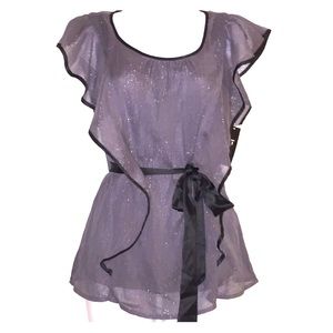 NWOT Women's IZ Byer, SZ Small, Gray & Black Top