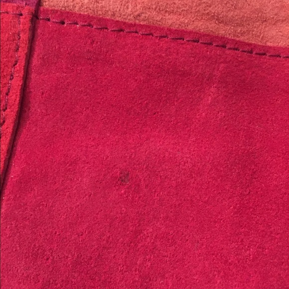 EXPRESS Suede pink color block skirt - Picture 4 of 9