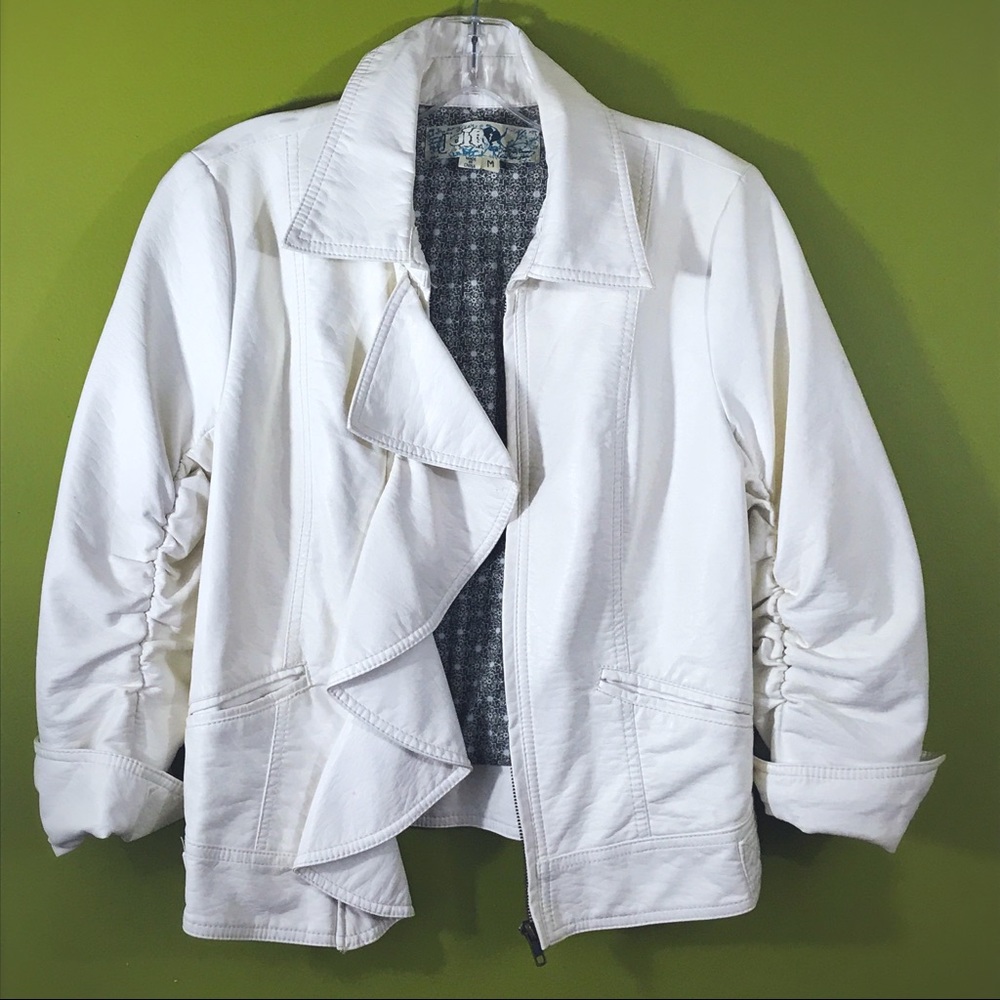 White Faux Leather Jacket