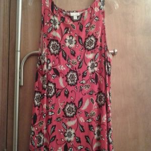 Floral red w/ blackand white leaves