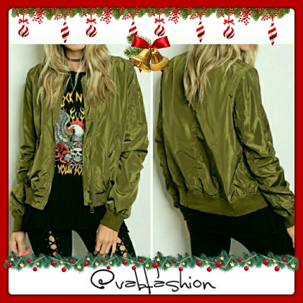 OLIVE BOMBER JACKET!⛄ - Picture 4 of 4