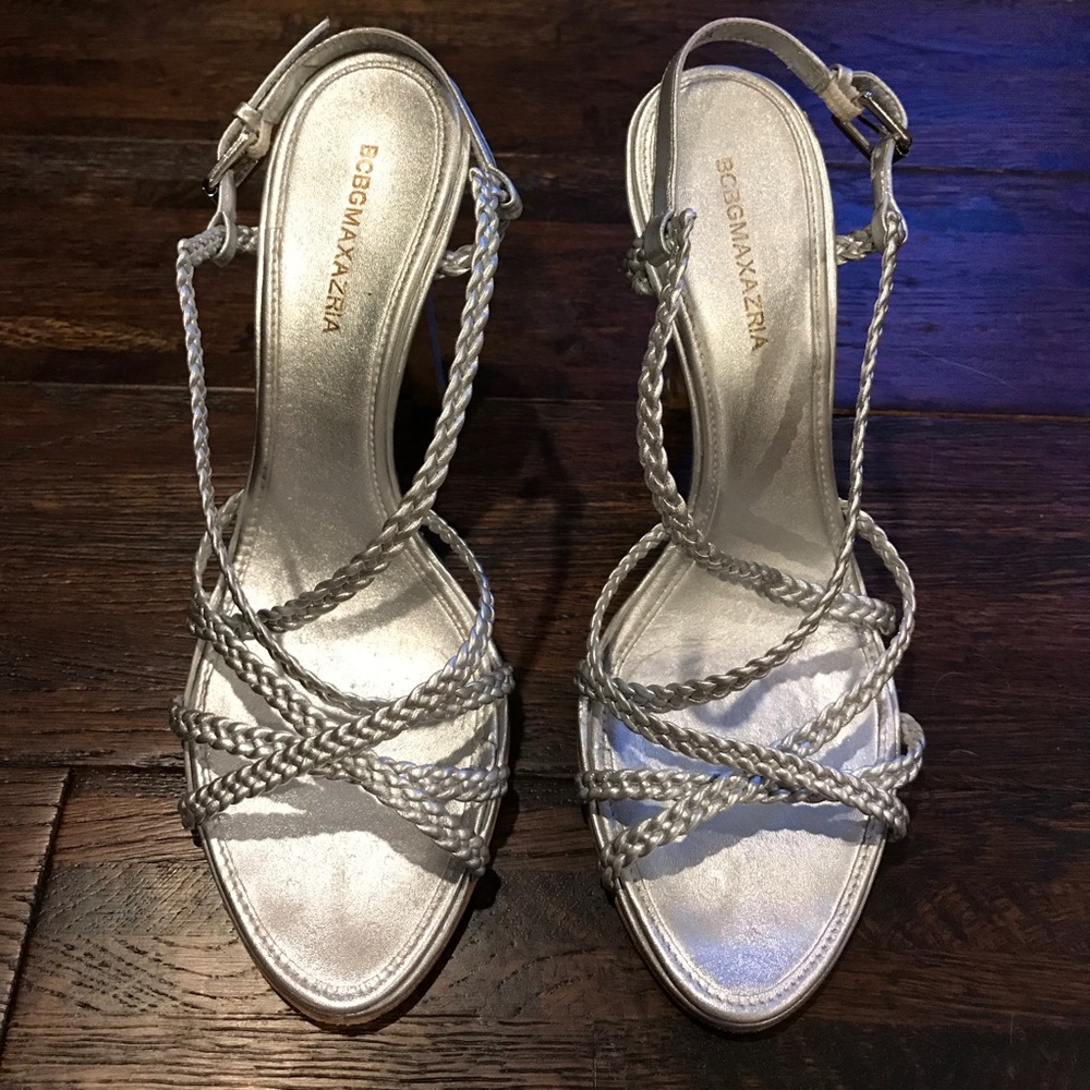 BCBGMaxAzria Silver Strappy Sandal