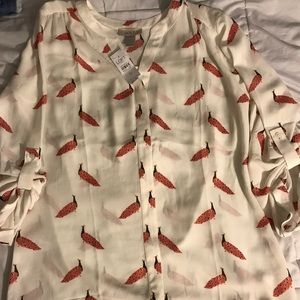 New With Tag Loft Peacock Blouse!
