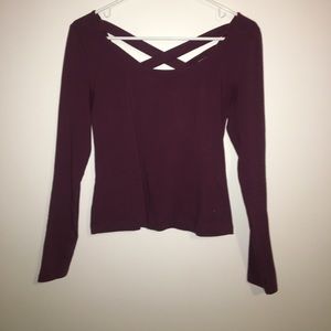 Cute Maroon Blouse w/ Cute Back