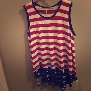 Red, white, and blue tank