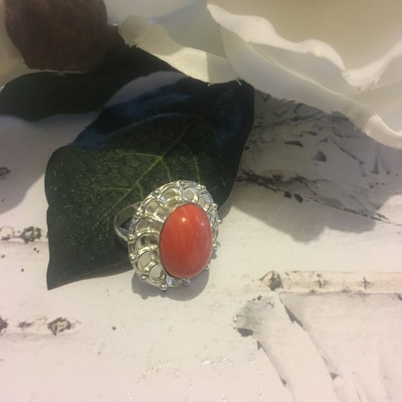 ⚜️Red Coral Ring Size 7.5⚜️ - Picture 3 of 8