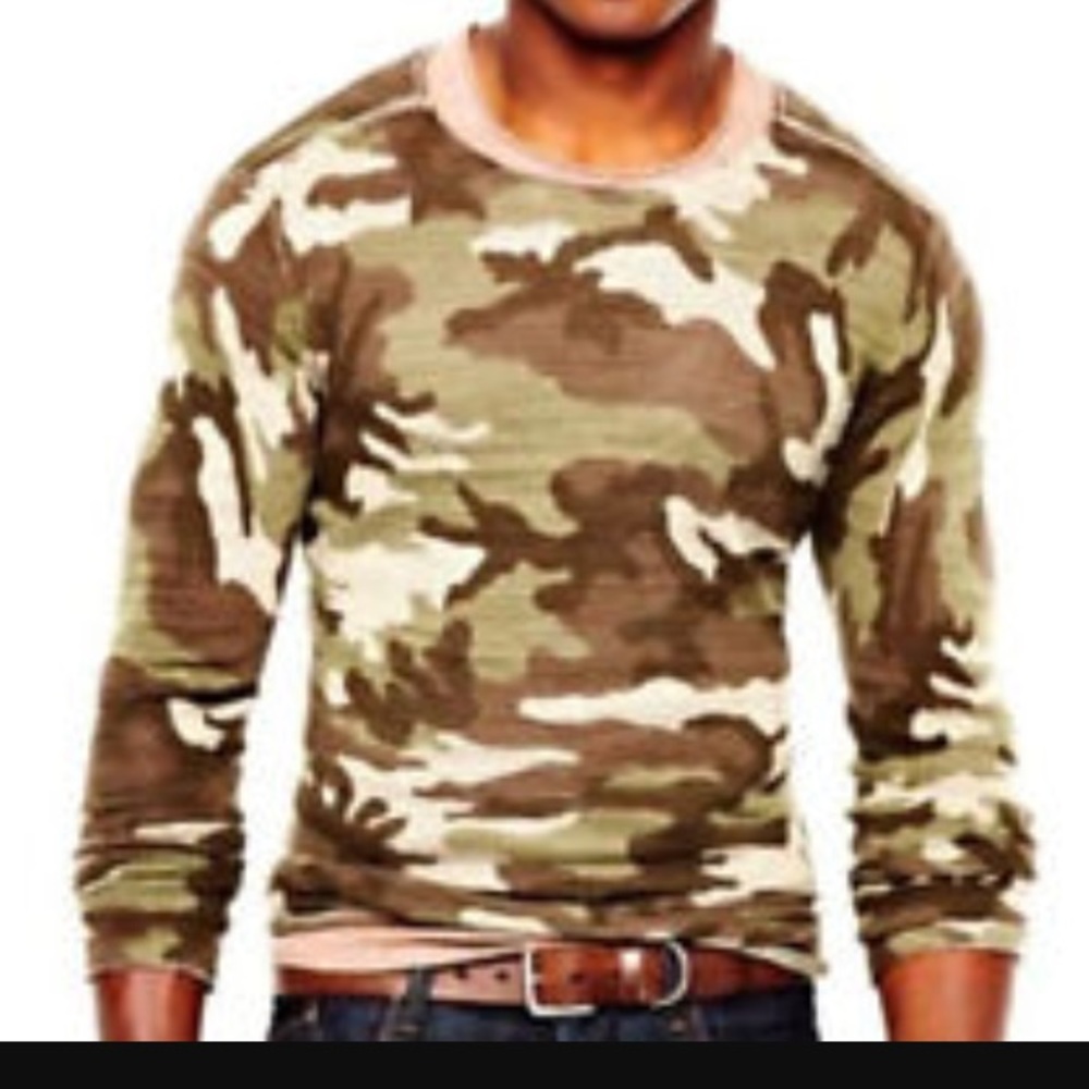 William Rast Lightweight Camo Sweater