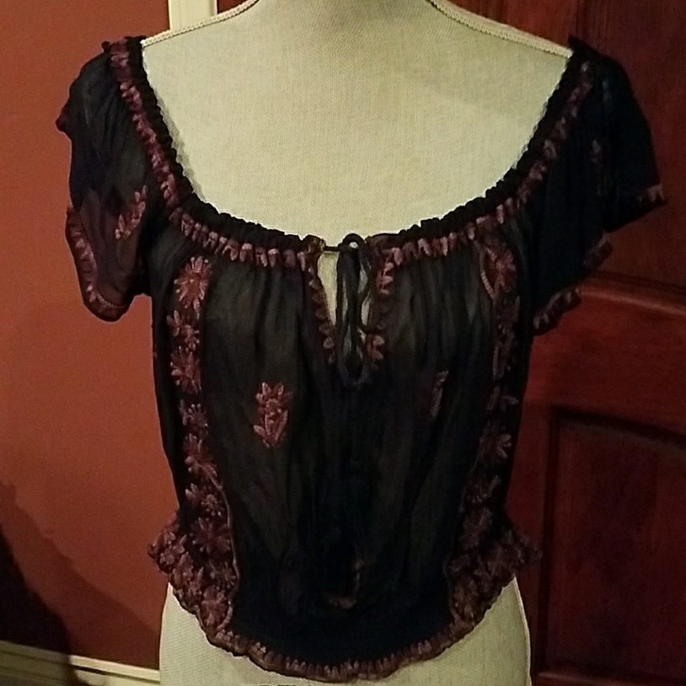 Free People crop  peasants top NWOT