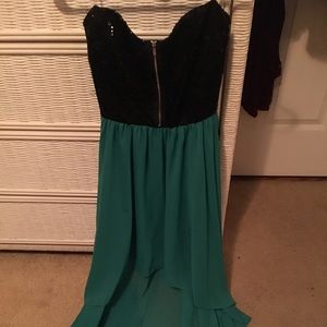 Strapless high low dress