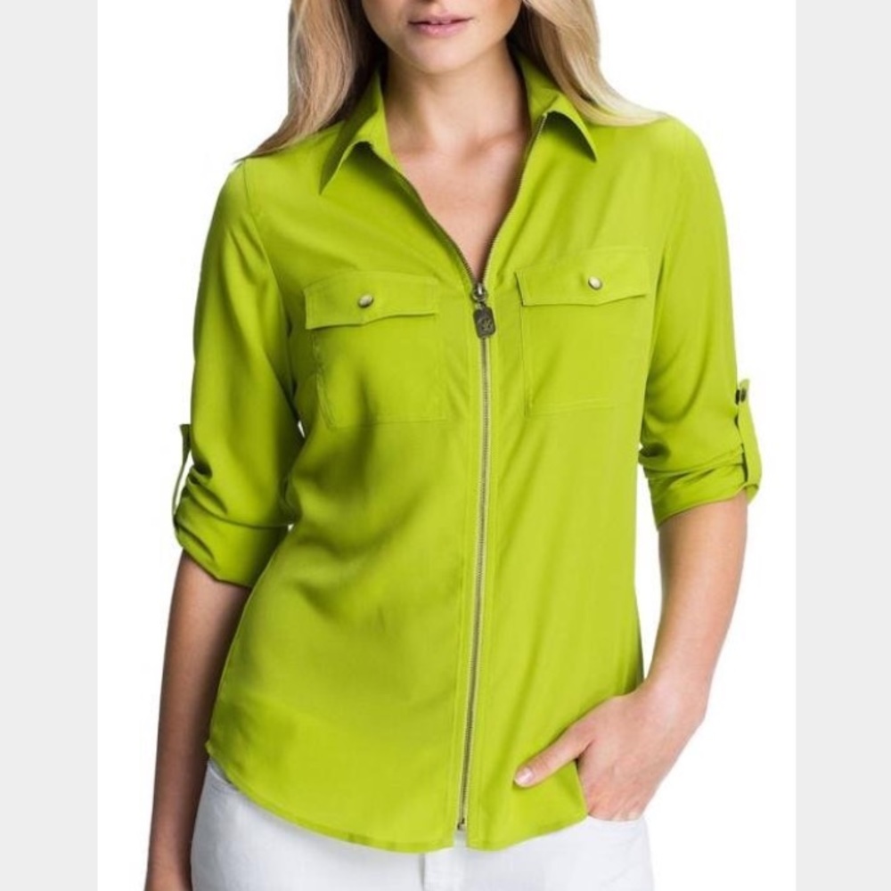 MICHAEL KORS zip up blouse