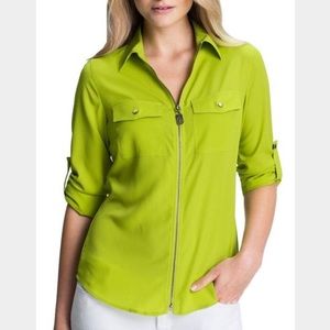 MICHAEL KORS zip up blouse