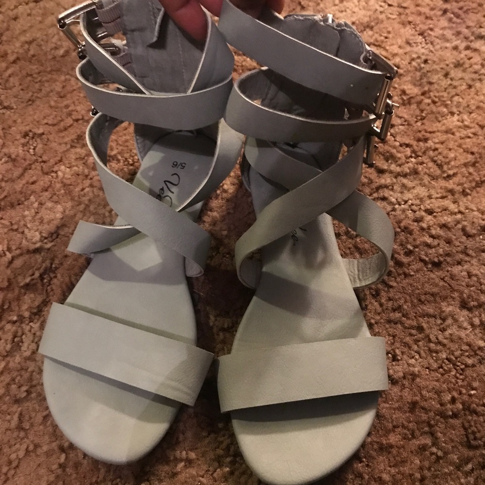 Grey ankle sandals