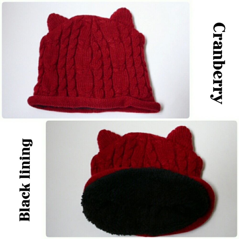 FIRM🔥LAST 1!NAVY CAT EAR SHEARLING LINED BEANIE!⛄ - Picture 4 of 8
