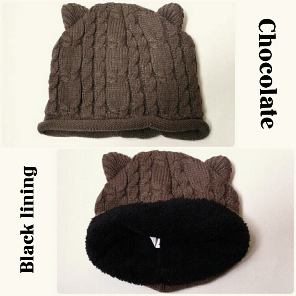 FIRM🔥LAST 1!NAVY CAT EAR SHEARLING LINED BEANIE!⛄ - Picture 5 of 8