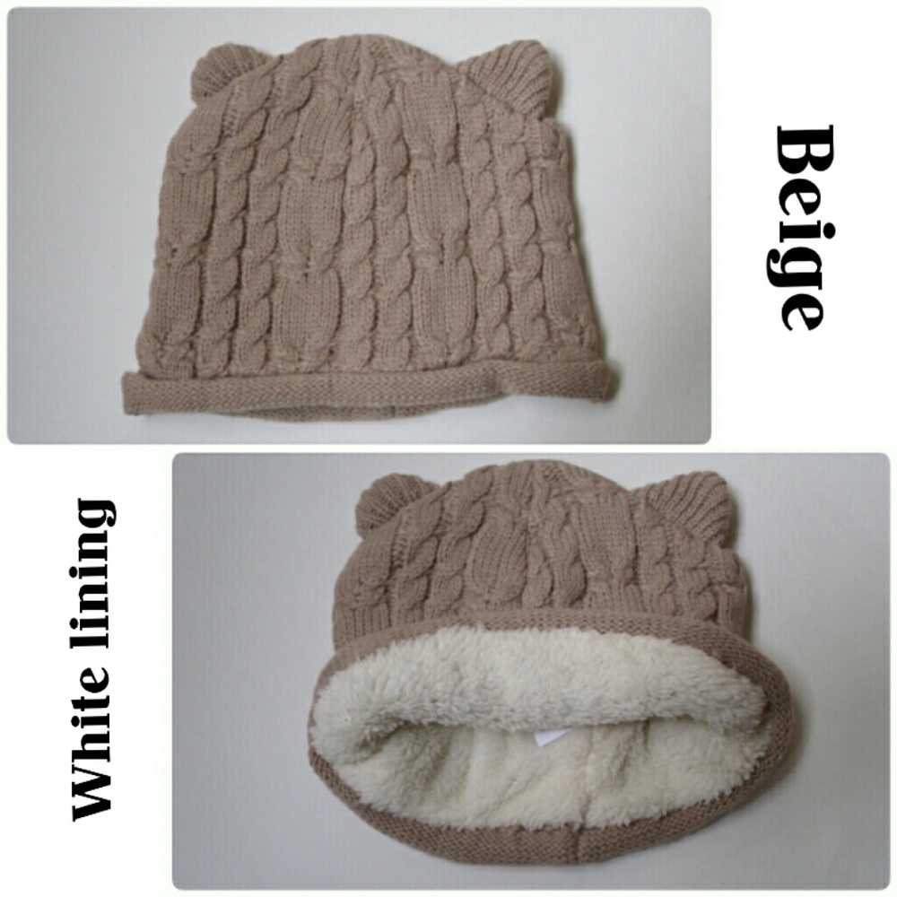 FIRM🔥LAST 1!NAVY CAT EAR SHEARLING LINED BEANIE!⛄ - Picture 7 of 8