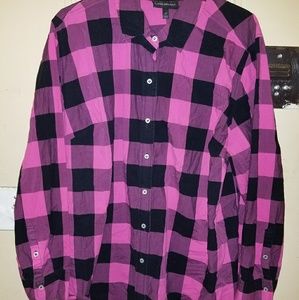Boyfriend Pink Plaid Shirt