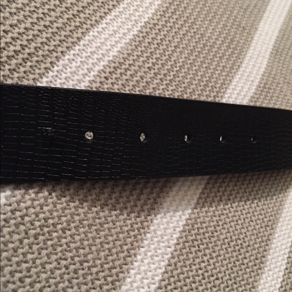 Leather Black belt with Rhinestone buckle main image 5