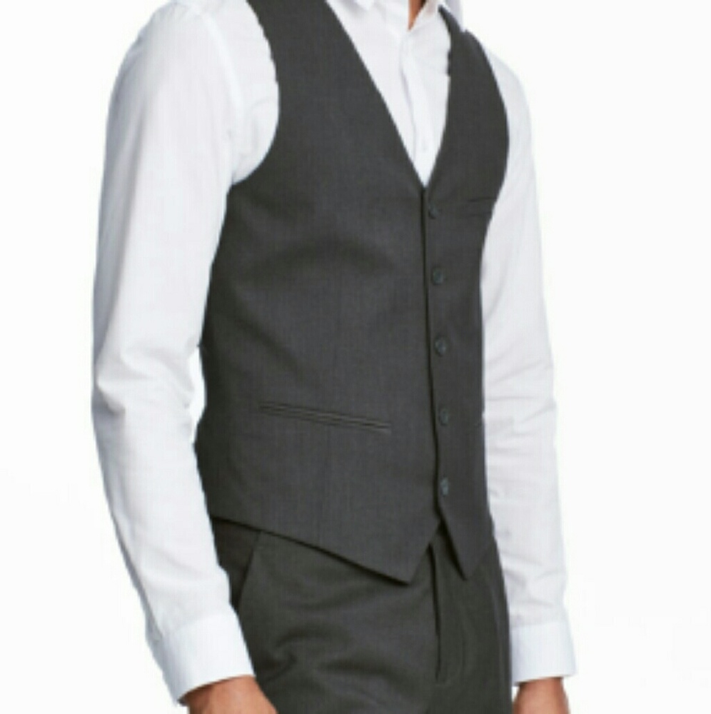 H&M mens grey suit vest