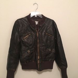 Brown leather jacket!