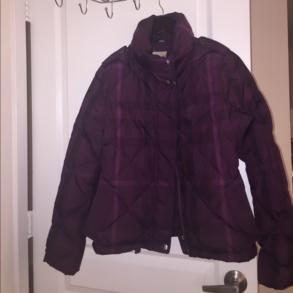 Purple Burberry Brit Winter Coat