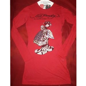 100% Authentic Ed Hardy long sleeve t-shirt