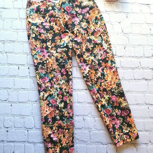 Anthro COREY LYNN CALTER Sammy Floral Capris Sz 4 - Picture 2 of 8