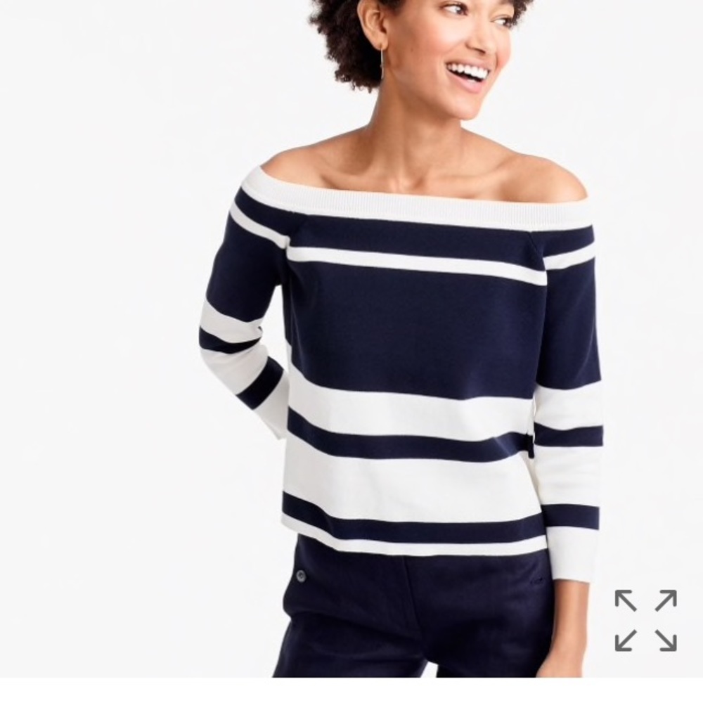 Off Shoulder Stripe Sweater J.crew